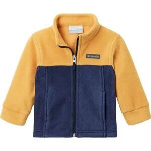 NWT Columbia Youth Steens Mtn Fleece FZ Jacket- Raw Honey/ Coll Navy